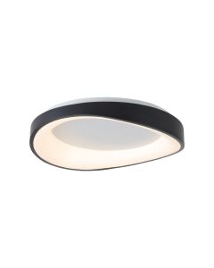 InLight Πλαφονιέρα οροφής LED 72W 3CCT by tuya από μαύρο μέταλλο και λευκό ακρυλικό D:52cm 42033-Black